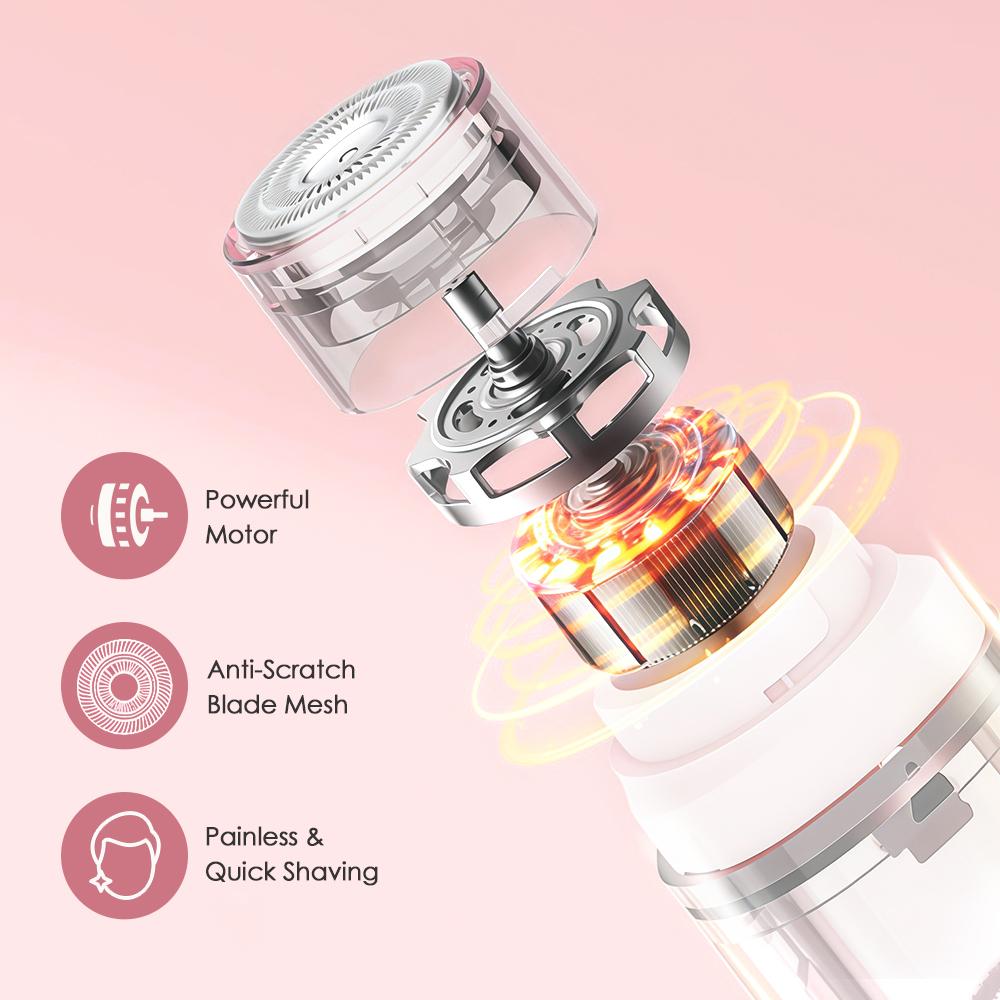 Elektryczny depilator dla kobiet do usuwania włosów z bikini, akumulatorowy, przenośny golarka do twarzy i ciała, bezbolesny trymer do brwi, wodoodporny