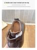 Scarpe Primi Passi in Pelle Stile Britannico Unisex per Bambini con Suola in Gomma