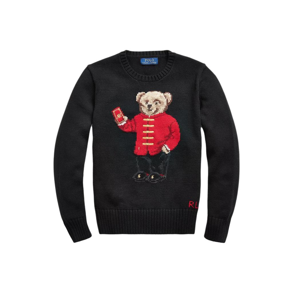 Polo Ralph Lauren Sweater Gift Bear Pattern Embroidered Crew Neck Long Sleeve Knit Kids sweaters 323833388-001