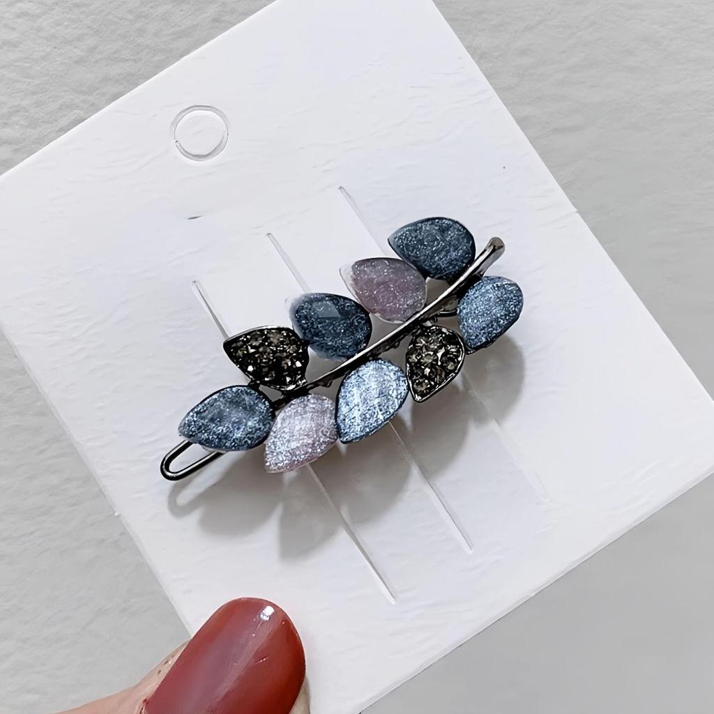 Simple Leaf Five-Petal Flower Hair Clip - Stylish European & American Barrette Frog Buckle