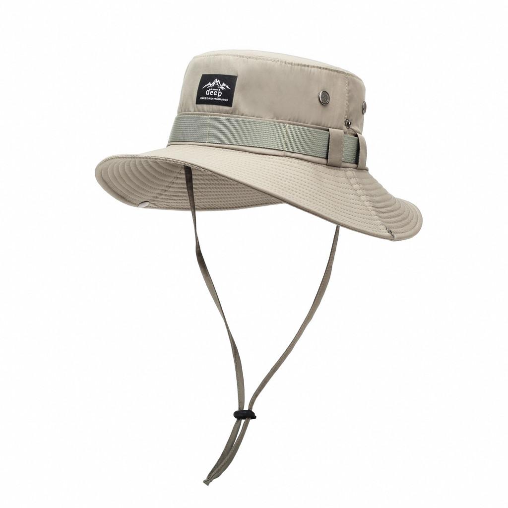 Hat Fishermans Outdoor With Wide Brim Drawstring Design And Decoration Letter