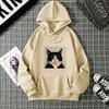 Aesthetic Meme Cool Tuxedo Cat Graphic Front Print Hoodie Loose Oversized Casual Pink Streetwear Sweatshirt For Men Women