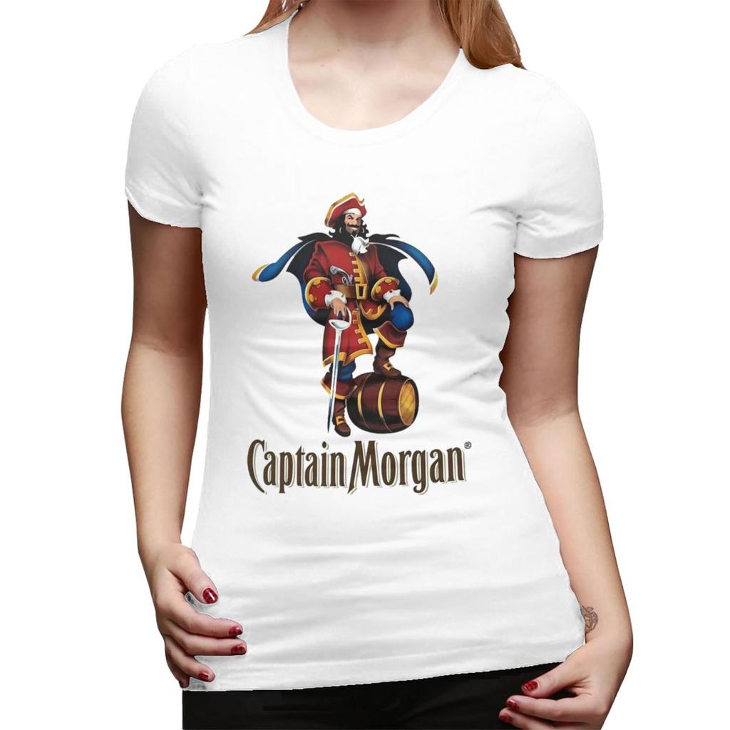 Captain Morgan TShirt for WOMEN Crew Neck Streetwear T Shirts WOMENs Tees Short Summer Clothes Tops