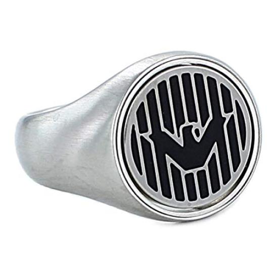 

Emporio Armani Reversible Silver Size Matte Ring, 22, Silver/Black, EGS2727040-10 [Used]