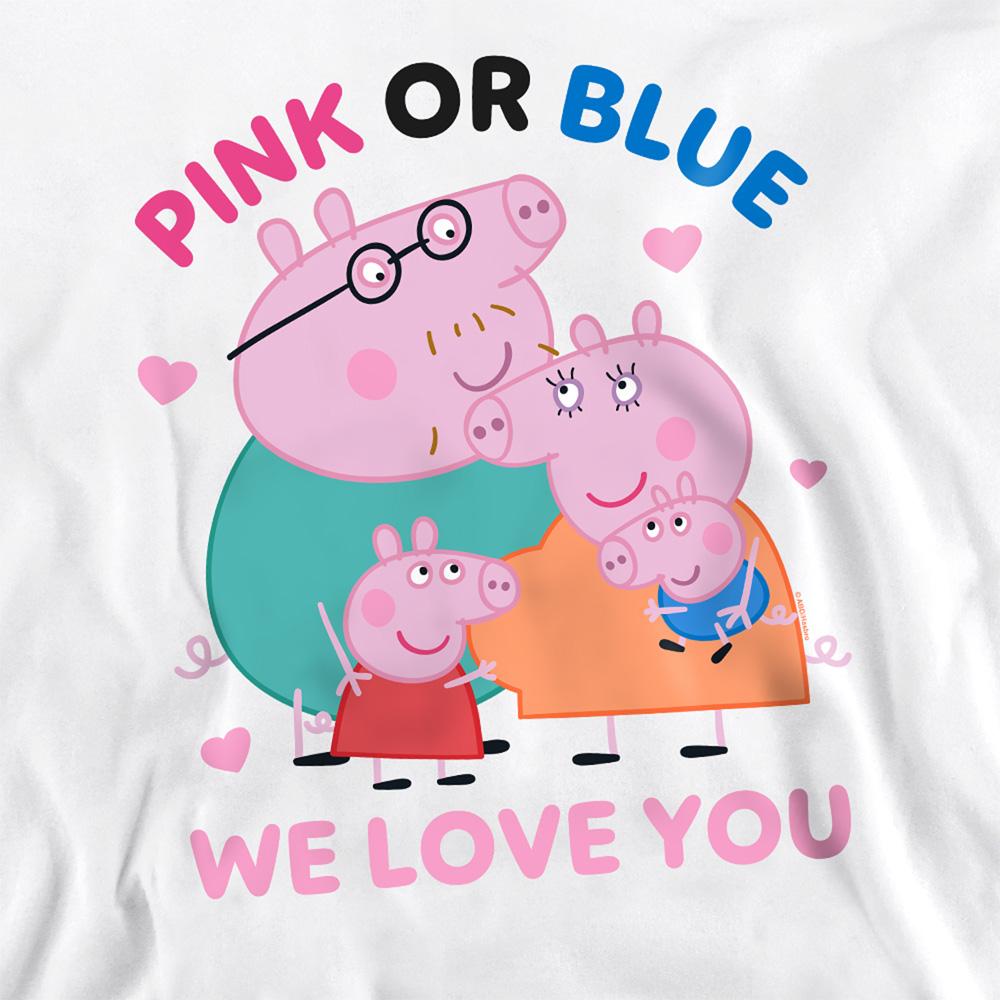 Peppa Pig Unisex Adult Pink Or Blue We Love You Sweatshirt