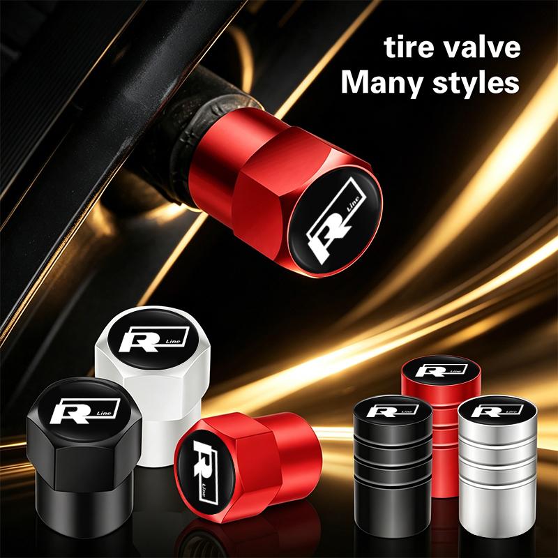 4Pcs Metal Car Wheel Tire Valve Caps Stem Case Covers For Volkswagen Rline T-Cross Arteon Jetta Caddy GTI U1 GTD Sharan Transporter