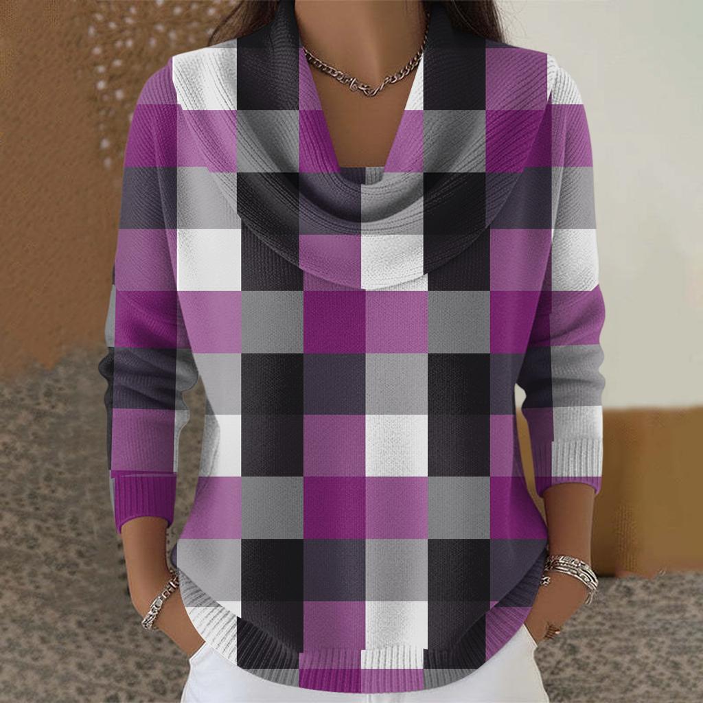 Dam Casual Och Moderiktig Rundhals Långärmad Tryckt Topp Tröja