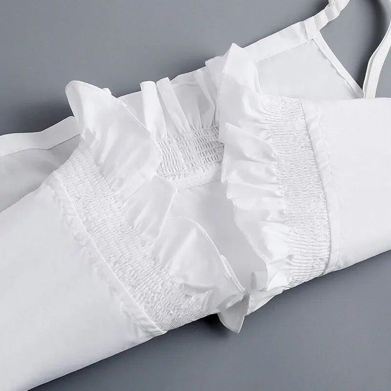 Women's Cotton Detachable Collar for Sweater Blouse Shirt Fake Collar Decorative Female White Half Shirt False Collar Accessory