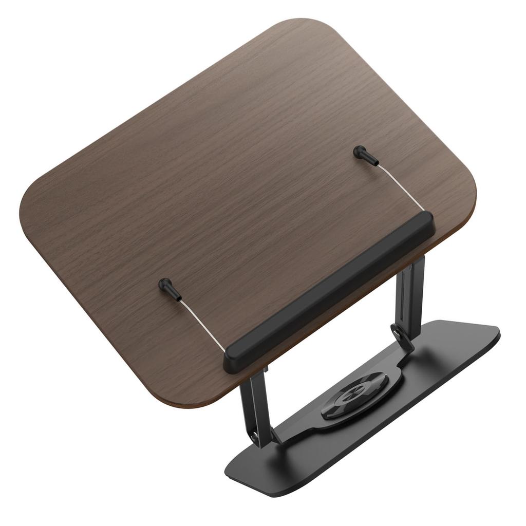 Book Stand Foldable   Book Holder with 360 Degrees  Rotating Base Elastic Clips for Recipe Tablet Laptop