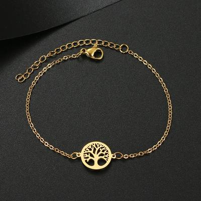 Stainless Steel Bracelets Exquisite Fortune Tree Fashion Chain Charm Bracelet For Women Jewelry Party Wedding Friends Best Gift