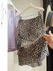 Women's 2026 Leopard Print High Waist A-Line Chiffon Midi Skirt - Irregular Layered Summer Style