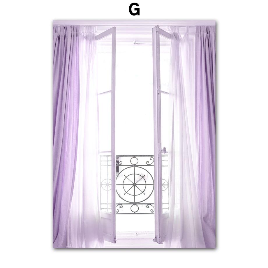 Wall Art Canvas Painting Dreamy Purple Paris City Towel Vintage Car Flower Living Room Decoration Posters Prints Wall Pictures