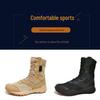 Summer Ultra-Light Breathable High-Top Desert Canvas Combat Boots - Lightweight Military-Style Outdoor Shoes with Zipper