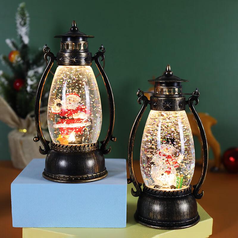 Christmas Santa Claus Crystal Ball Oil Lamp Set