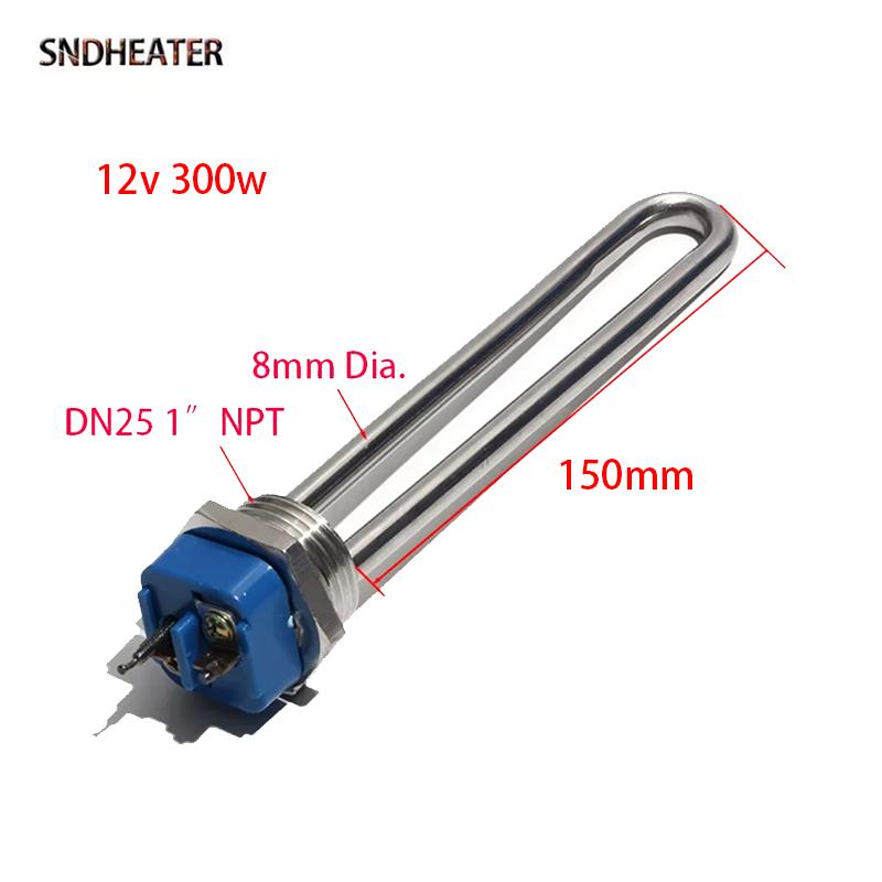 SNDHEATER DN25 1" NPT Thread Water Heating Element 12V 120V Solar Immersion Heater TEN Resistance One Phase 150/300/1000/2000W