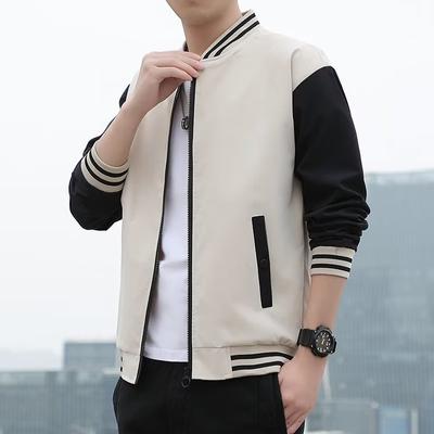 Men's Autumn Sports Casual Stand Collar Striped Baseball Jacket