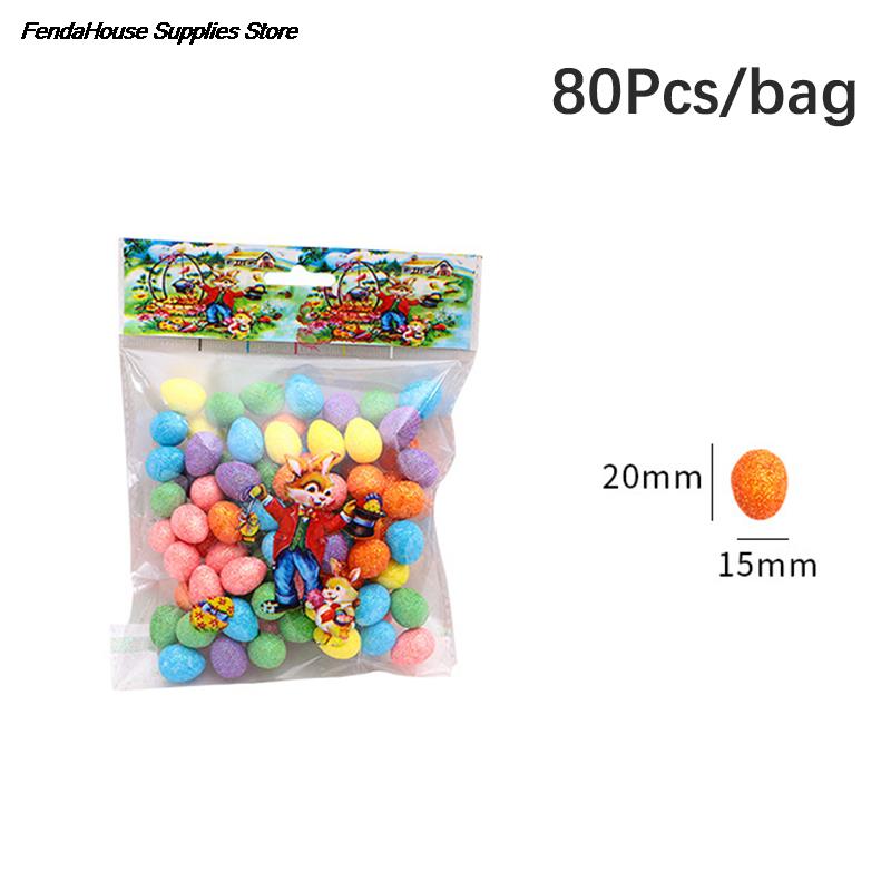 80 buc/pungă Ouă de Paște Strălucitoare Ouă colorate din spumă Ouă de pasăre Porumbel Artizanat DIY Decorațiuni de Paște Fericit Cadouri pentru Copii Accesorii pentru Decorarea Casei