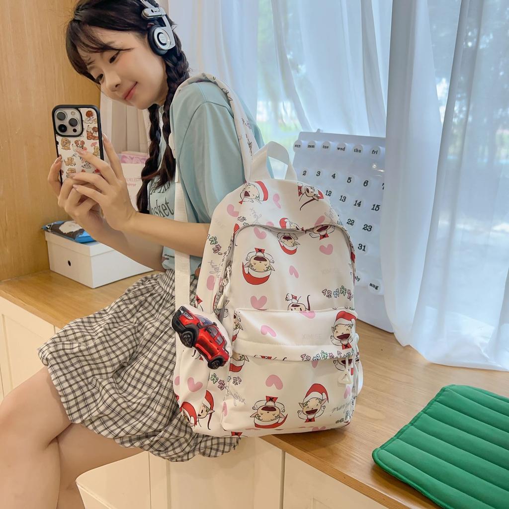 Schoolbag Girl Heart Cute Pink Large Capacity Backpack Japanese Printed Cartoon Student School Bag Lightweight