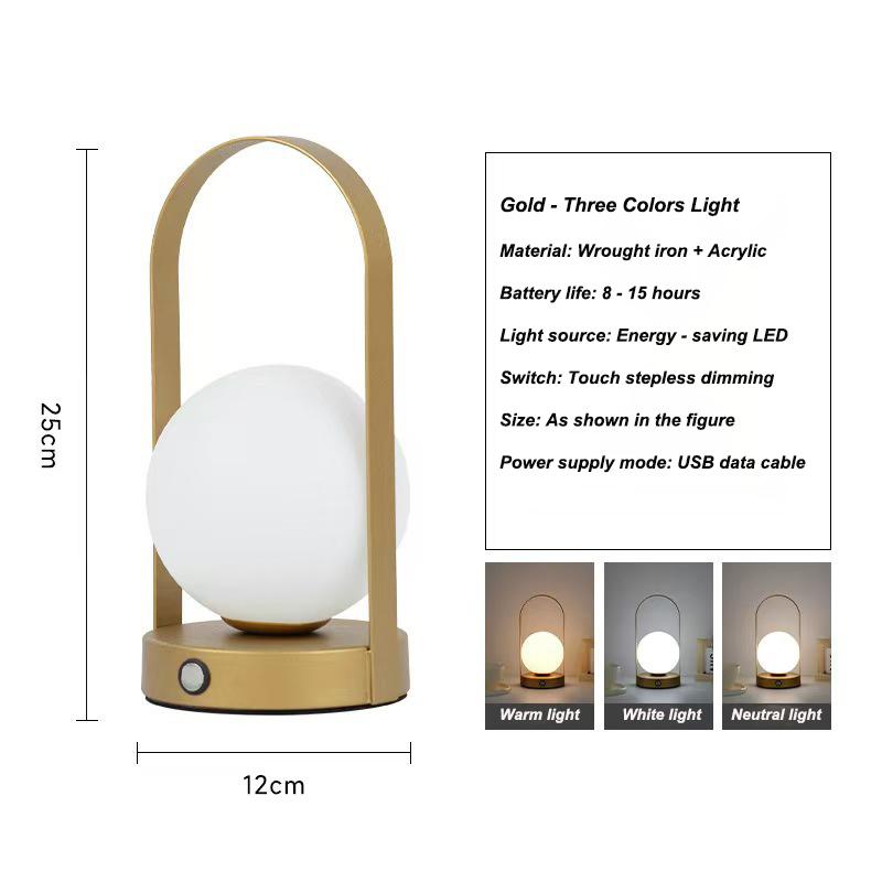 Portable Modern Nordic 5V Night Light Table Lamp Minimalist Body Metal for Bedroom Home Outdoor Camping Decoration Custom DC