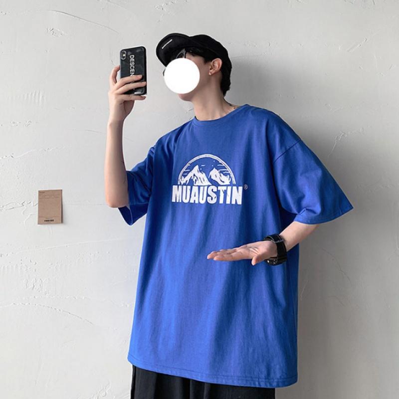 M-5XL Männer Kurzarm T-Shirts Brief Grafik Druck T Shirt Casual Tee für Mann Rundhals Retro Tops für