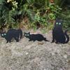 Cat Statue Yard Art Garden Decorative Stake Hollow Animals Cat Statue Decors Black Cat Statue Decorations for Yard