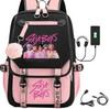 K-pop Demon Hunter Girl Group Backpack with Pompom - School and Campus Edition