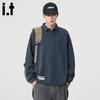 Men's American Style Patchwork Polo Collar Sweatshirt