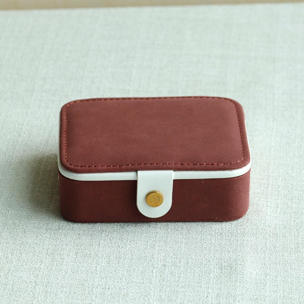 Travel Jewelry Case With Mirror Necklace Earrings Ring Organizer Display Boxes Pu Leather Jewelry Storage Box Portable