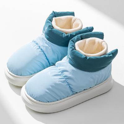 Caña Media Alta, Zapatos de Algodón, Zapatos Impermeables, Zapatos Cálidos, Colores Contrastantes, Para Hombre y Mujer, Zapatos de Pareja, Zapatos de Exterior, Zapatos Antideslizantes