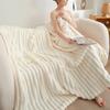 Thickened Milk Fluff Blanket Office Nap Leisure Blanket Solid Color Striped Imitation Rabbit Fleece Sofa Blanket Warm Blanket