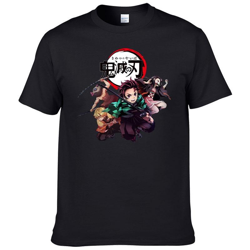 

Printed Demon Slayer Kimetsu no Yaiba T-shirt Men s Harajuku 100% Cotton Tee Short Sleeve T Shirt Summer Clothes Homme Tops F171 4XL