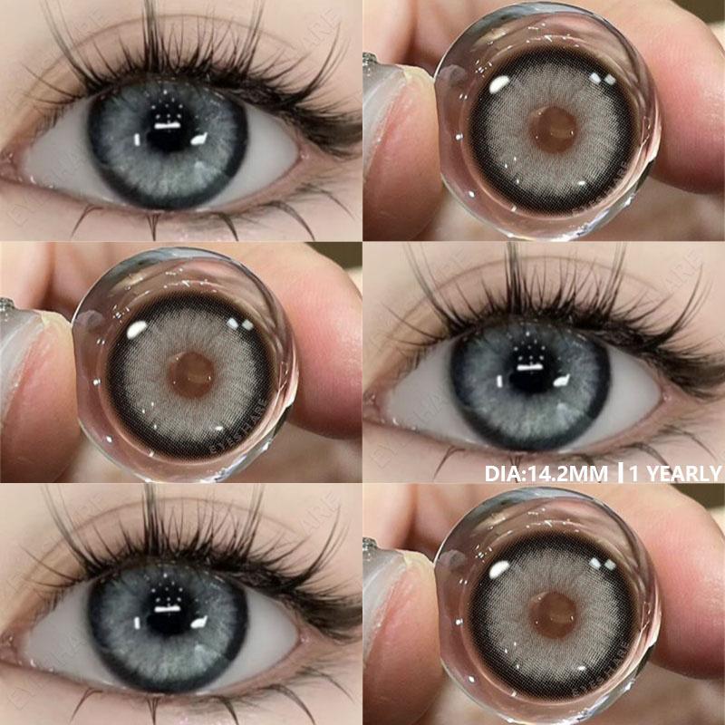 Eyeshare 1Pair Color Contact Lenses for Eyes Natural Blue Colored Pupils Green Eye Color Lens Gray Contacts Brown Lenses Yearly