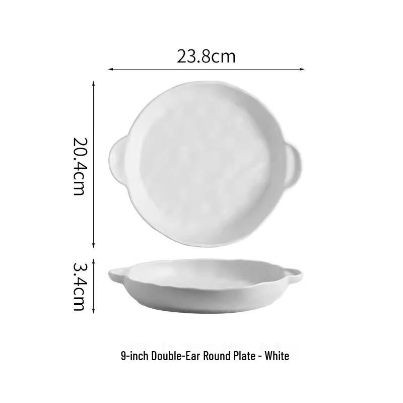 High-End Ceramic 9-inch Double-Ear Fish Plate