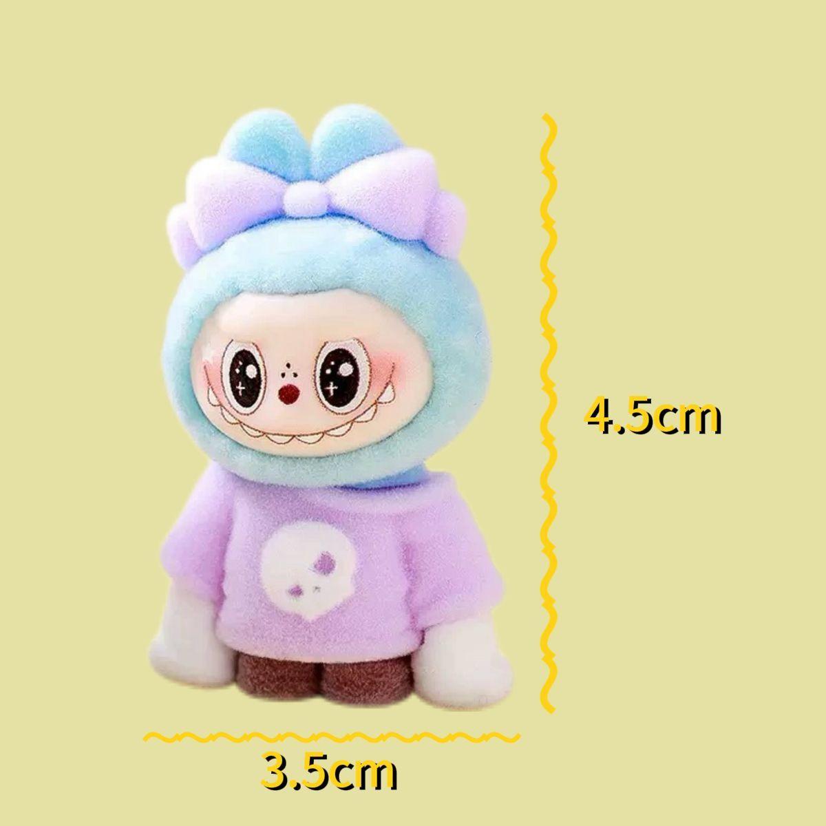 

Explosive Flocking Labubu Butterfly Bow Style Cute Office Desktop Decoration DIY Jewelry Keychain Small Gift Random 1pc