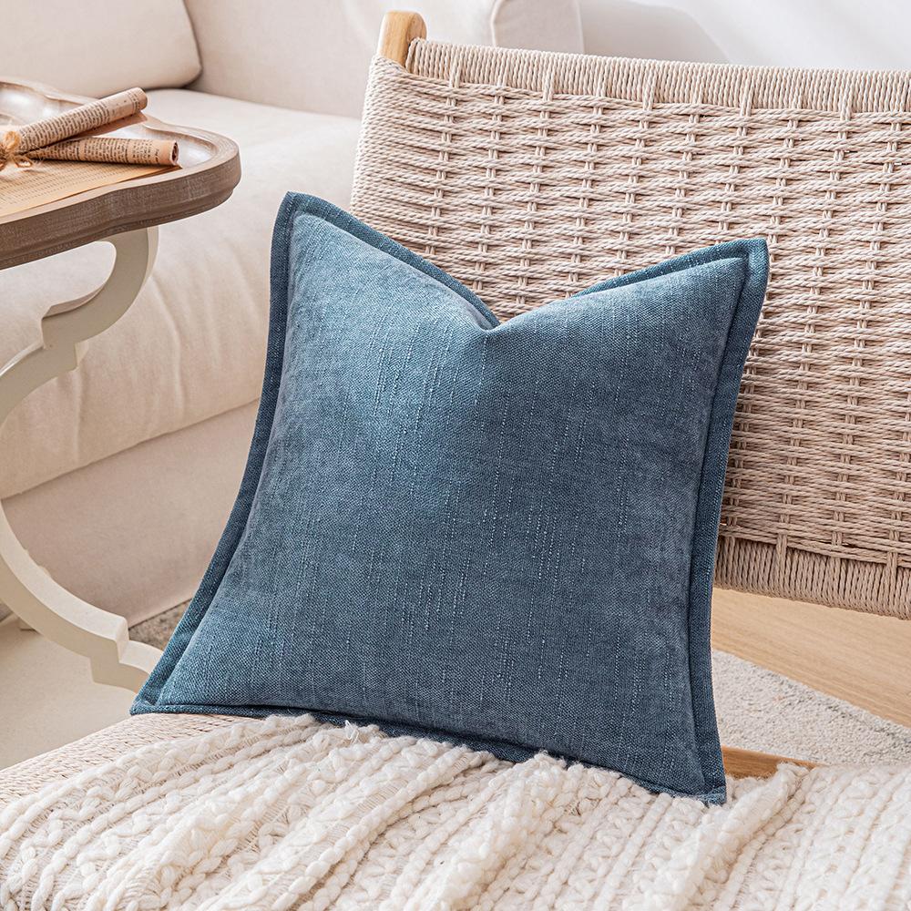 Ins Fengchenille Pillow Bamboo Joint Pattern Jacquard Cushion Internet Celebrity Super Thick Pillow Case Pressed on The Edge of The Sofa Bedside Back