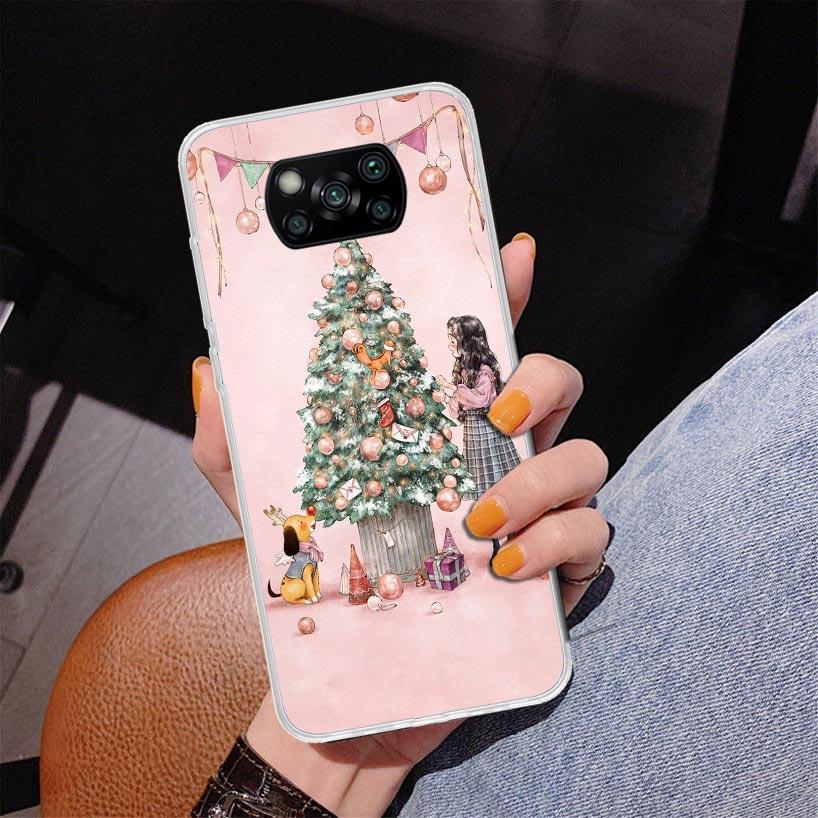 Christmas Girls Tree Gift Phone Case For Xiaomi Poco X7 X6 X5 Pro F7 Ultra Redmi 15C 15 13C 13 12C 12 10 10A 10C 9 9A 9C 9T Cove