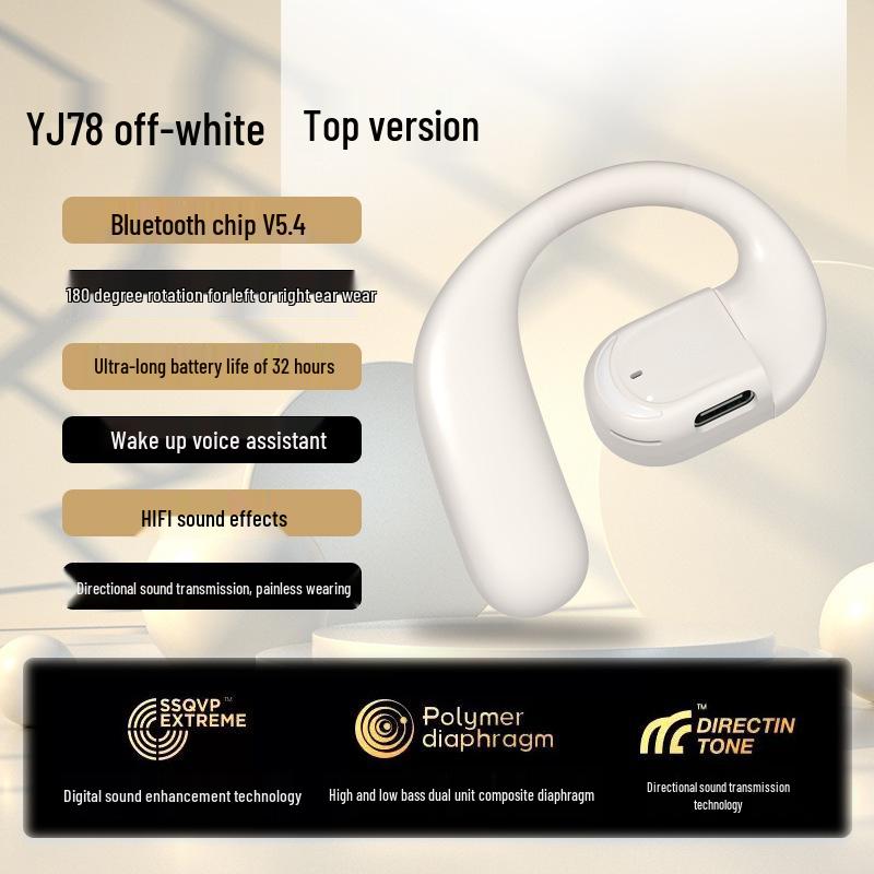2025 Wireless Air Conduction Headphones with Rotating Ear Design, Long Battery Life, and HD Calls