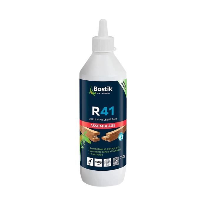 Colle Bois - BOSTIK - R41 - Spéciale D3 - Prise Rapide - Résistante à l'Humidité - 750 g
