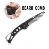 Stainless Steel Folding Comb Anti Static Beard Mustache Hairdressing Styling Comb for Men