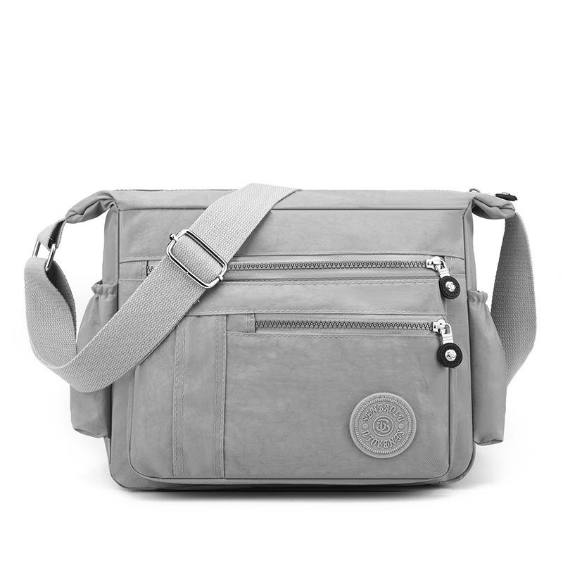 

Women s bag new fashion shoulder crossbody large capacity casual nylon lightweight travel bag серый