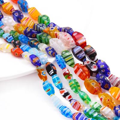 Mehrfarbige geometrische lose Lampwork glasierte Glasperlen zur Schmuckherstellung