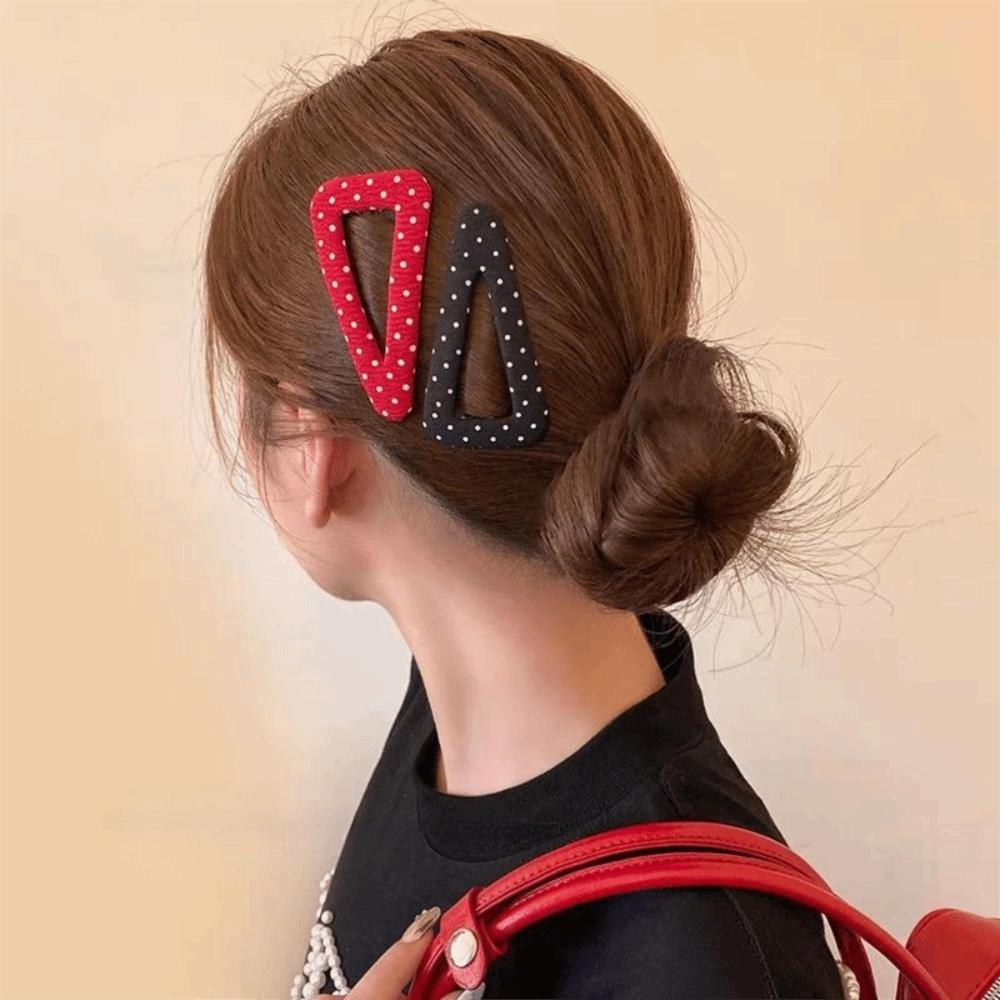 Fabric Polka Dot Hair Clips Triangular Broken Clips Cute BB Clips