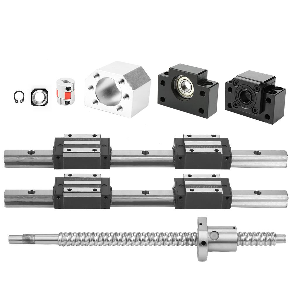2pcs HGR15 300mm Linear Guide Rail & 1pc RM1605 300mm Ballscrew & BF12 BK12 Kit