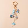 Garden Ballet Keychain Lightweight Flower Butterfly Key Ring Ladybug Enamel Keychain  Beaded Bag Charm For Backpack