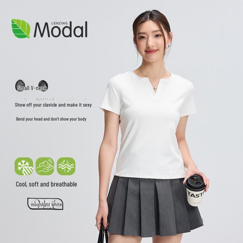 

Женская летняя футболка Lanjingmo Cotton с V-образным вырезом, короткими рукавами и принтом L (recommended 100-120 jin)