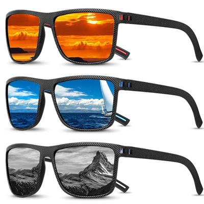Retro Sunglasses for Men Lightweight TR90 Frame UV400 Protection Square Sun Glasses Night Vision