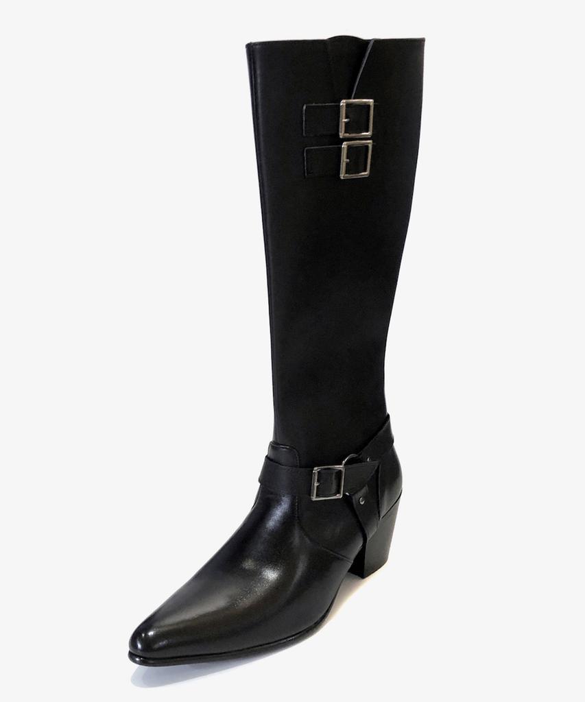 Joenshoe Laurent Engineer Western Long Boots Black