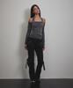 Bunteu Eyelet Halter Long Sleeve (Charcoal)