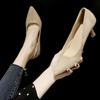 Size 35-43, large size women's shoes 41 stiletto single shoes women's pointed black professional work shoes Korean version of versatile high heels