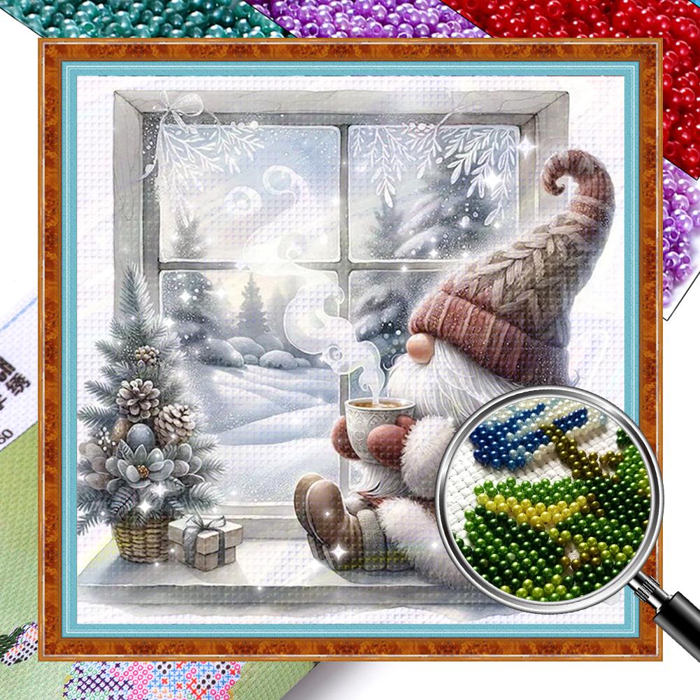 Full Embroidery Beads Printed 11CT Gnome Cross Stitch Kit Home Art Decor